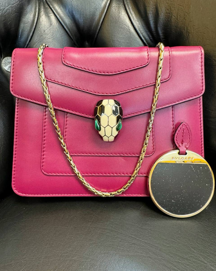Bvlgari Serpenti Forever Handbag Small Leather Gold-Tone Hardware Gold-Tone Strap (Bag)