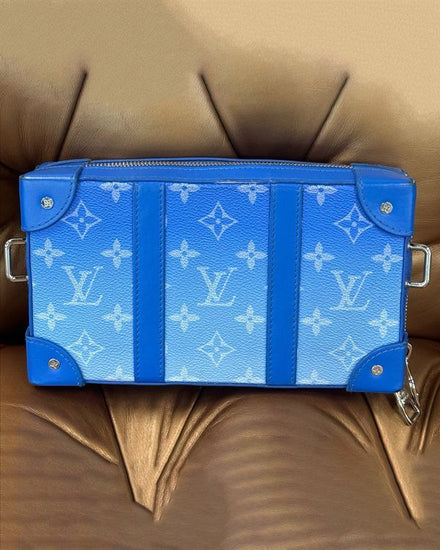 Louis Vuitton Virgil Abloh Blue Monogram Clouds Soft Trunk Coated Canvas Silver Tone Hardware Leather Strap (Virgil Abloh)