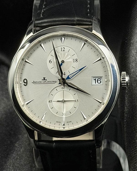 2012 Jaeger-LeCoultre Master Hometime 40MM Silver Dial Leather Strap (Q1628430)