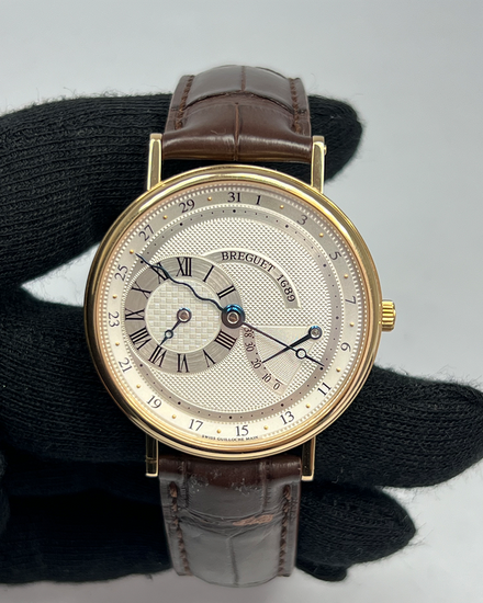 Breguet Classique Power Reserve "Serpentine" 36MM Silver Dial Leather Strap (3680BR/11/986)