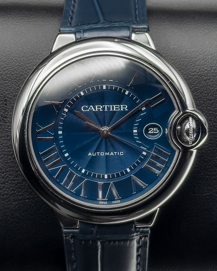 2021 Cartier Ballon Bleu De Cartier 42MM Blue Dial Leather Strap (WSBB0027)