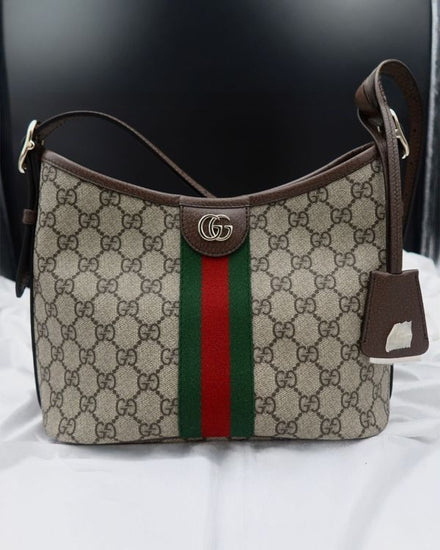 Gucci Ophidia GG Monogram Canvas Leather Strap Gold-Tone Hardware (GG Shoulder Bag)