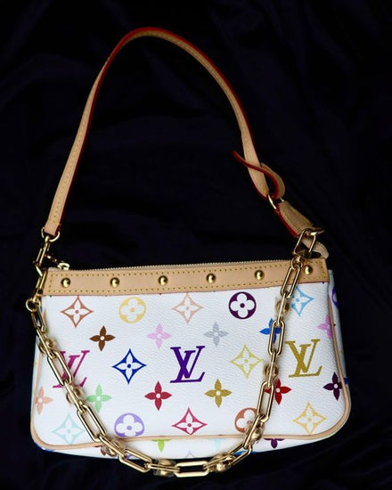 2026 Louis Vuitton Bag Murakami Pochette Multicolor Monogram Canvas Gold-Tone Hardware Leather Strap (Murakami)