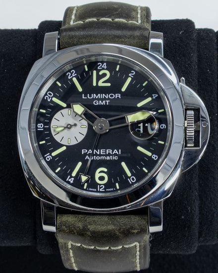 2018 Panerai Luminor GMT 44MM Black Dial Leather Strap (PAM01088)