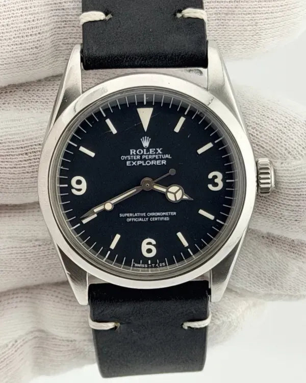 Rolex Explorer 36MM Black Dial Aftermarket Leather Strap (1016)
