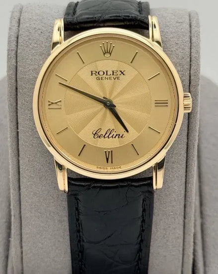2001 Rolex Cellini 32MM Champagne Dial Leather Strap (5116)