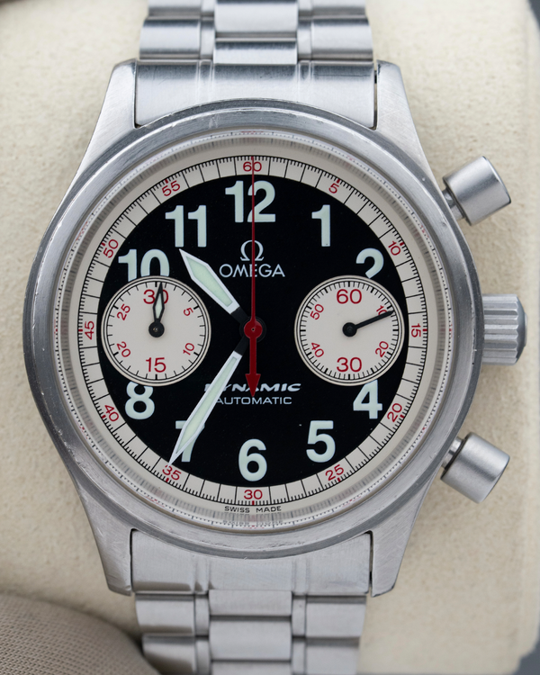 No Reserve - 1999 Omega Dynamic Chronograph Targa Florio L. E. 38MM Black Dial Steel Bracelet (5291.51.07)