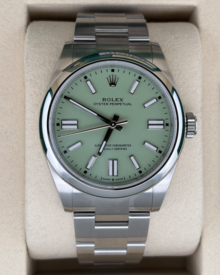 2026 Rolex Oyster Perpetual 41MM Pistachio Dial Oyster Bracelet (134300)