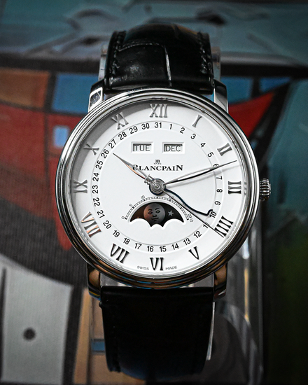 2022 Blancpain Villeret Quantième Complet Phases de Lune 40MM White Dial Leather Strap (6654-1127-55B)