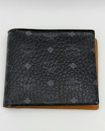 MCM Clutch Wallet Visetos Small Black Leather (Wallet)