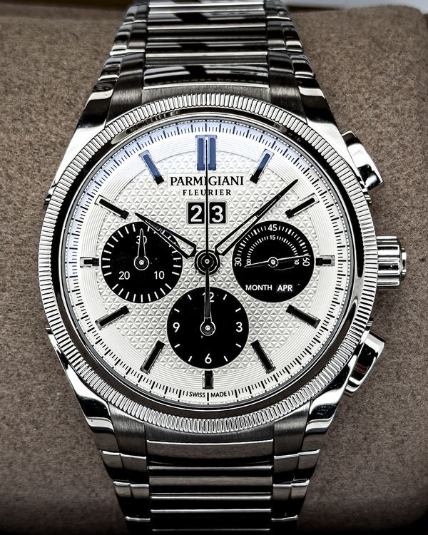 2021 Parmigiani Fleurier Tonda Chronograph GT "Panda" 42MM Silver Dial Steel Bracelet (PFC906-0000140-B00182)