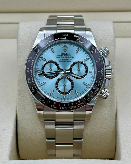2026 Rolex Cosmograph Daytona 40MM Ice Blue Dial Platinum Oyster Bracelet (126506)
