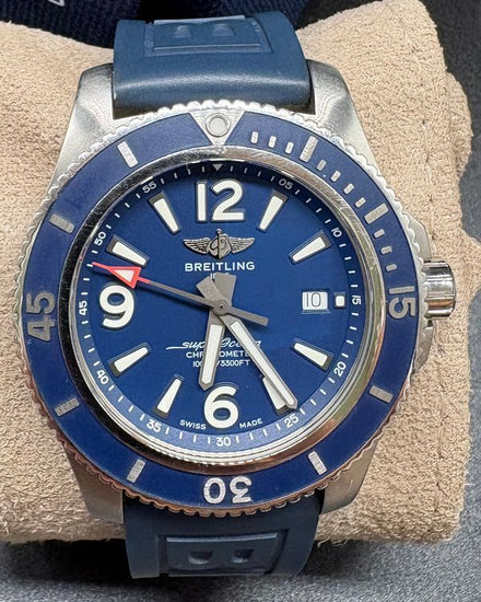2022 Breitling Superocean 44MM Blue Dial Rubber Strap (A17367D81C1A1)