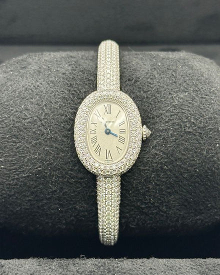 2026 Cartier Baignoire 24.6MM Quartz Silver Dial Diamonds Bracelet (HPI01854)