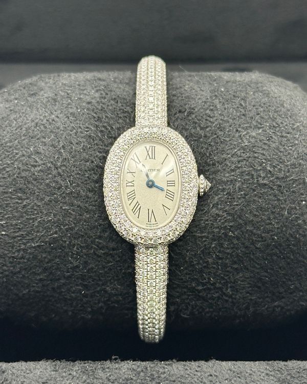 2026 Cartier Baignoire 24.6MM Quartz Silver Dial Diamonds Bracelet (HPI01854)