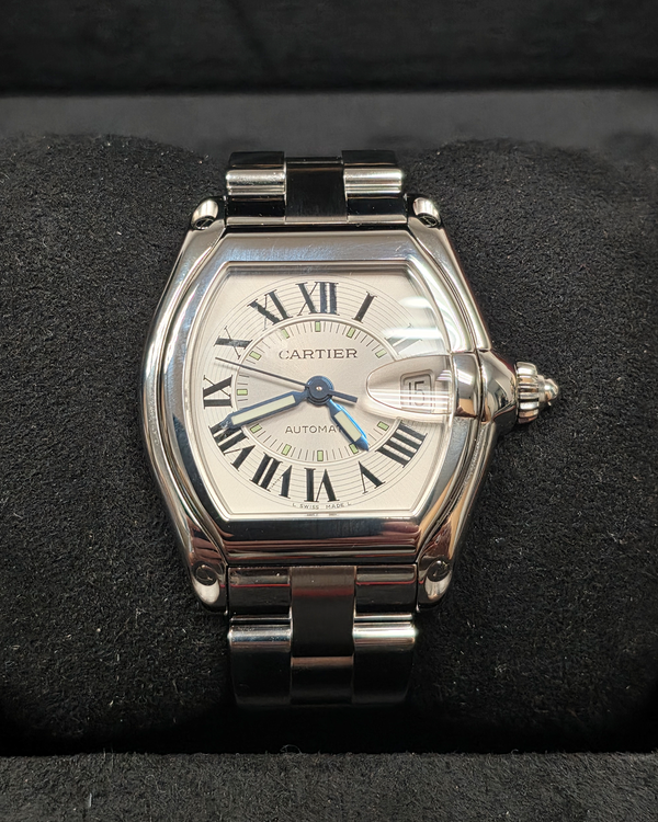 Cartier Roadster 39MM Silver Dial Steel Bracelet (W62025V3)