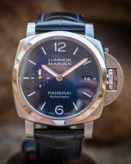 2021 Panerai Luminor Marina 42MM Blue Dial Leather Strap (PAM01393)