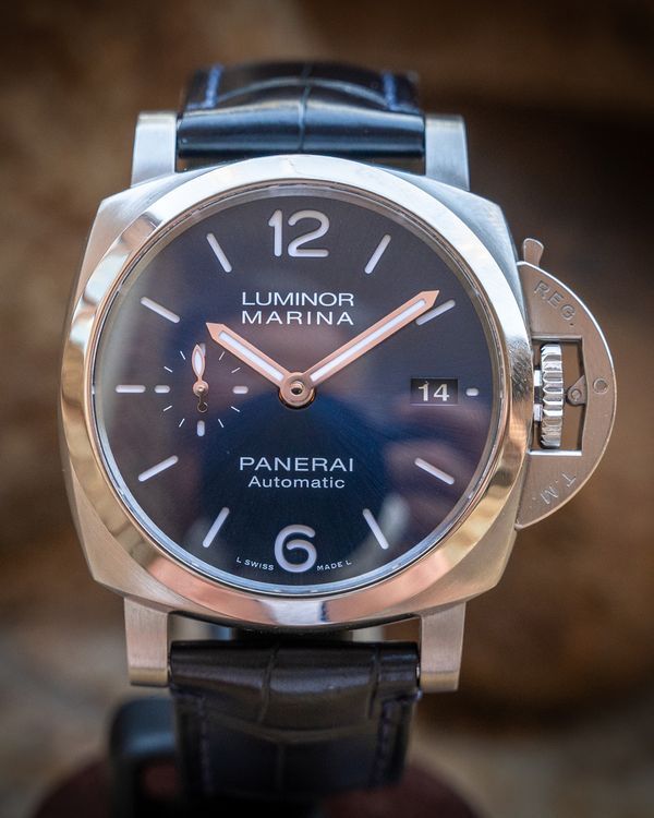2021 Panerai Luminor Marina 1950 3 Days 42MM Blue Dial Leather Strap (PAM01393)