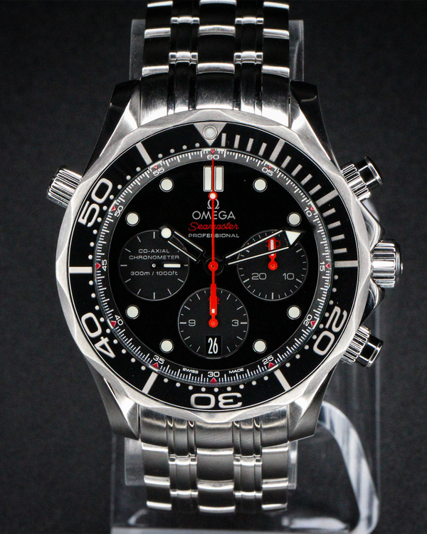 No Reserve - 2020 Omega Seamaster Diver 300M Chronograph 44MM Black Dial Steel Bracelet (212.30.44.50.01.001)