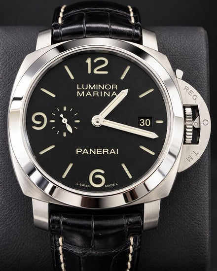 2009 Panerai Luminor Marina 44MM Black Dial Leather Strap (PAM00312)