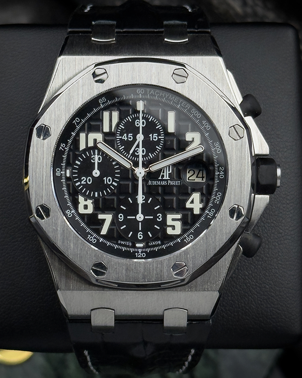 Audemars Piguet Royal Oak Offshore 42MM Black Dial Leather Strap (26020ST.OO.D101CR.01)