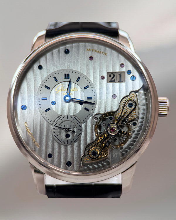 2025 Glashütte Original PanoMaticInverse 42MM Silver Dial Leather Strap (1-91-02-02-02-30)