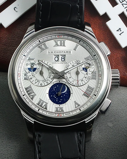 Chopard L.U.C Perpetual Chrono L. E. 45MM Silver Dial Leather Strap (161973-1002)