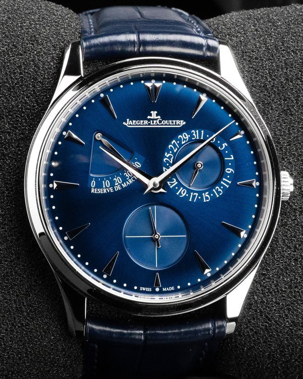 2017 Jaeger-LeCoultre Master Ultra Thin Power Reserve 39MM Blue Dial Leather Strap (Q1378480)