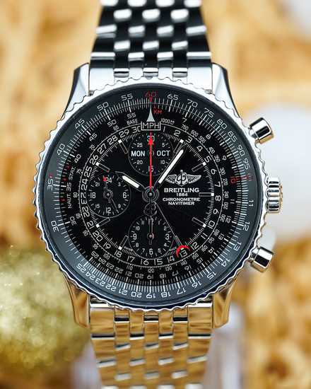 No Reserve - 2017 Breitling Navitimer 1884 L. E. 46MM Black Dial Steel Bracelet (A2135024/BE62)