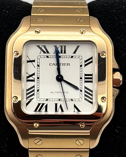 2023 Cartier Santos De Cartier 35.1MM White Dial Rose Gold Bracelet (WGSA0028/0031)
