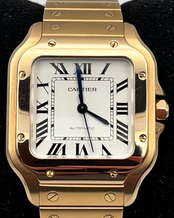 2023 Cartier Santos De Cartier 35.1MM White Dial Gold rose Bracelet (WGSA0028)