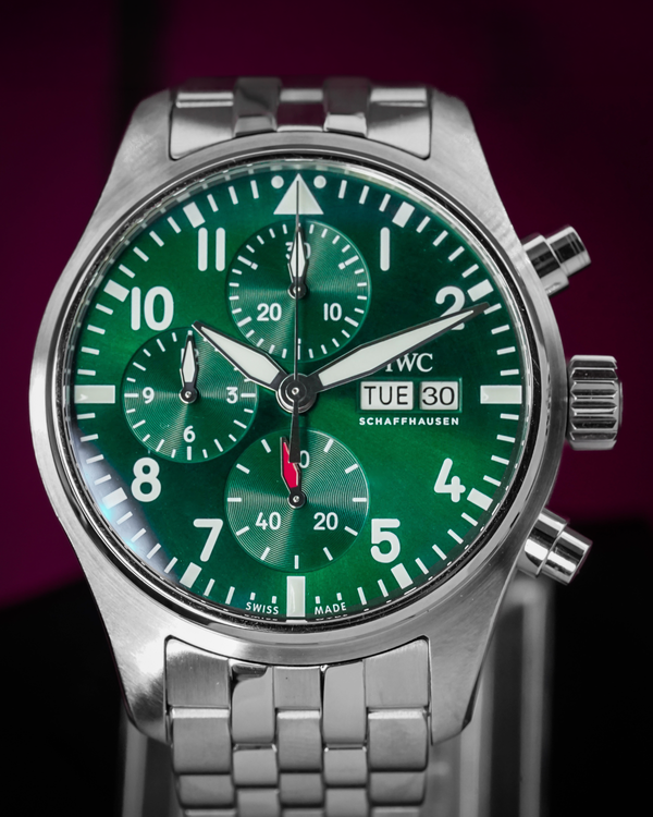 2022 IWC Schaffhausen Pilot Chronograph 41MM Green Dial Steel Bracelet (IW388104)