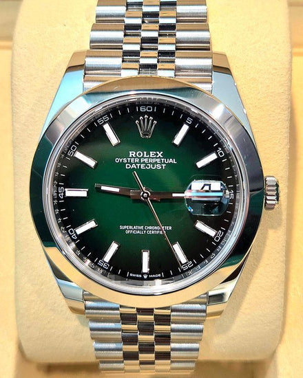 2026 Rolex Datejust 41MM "Ombré" Green Dial Jubilee Bracelet (126300)