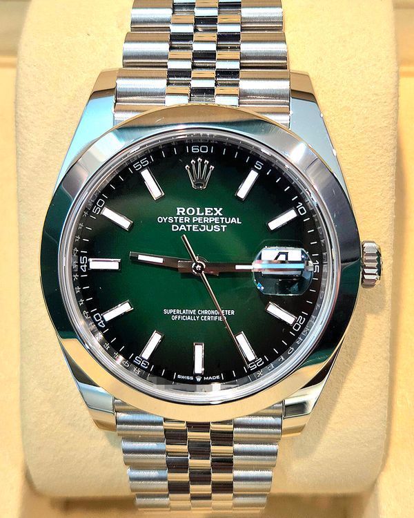2026 Rolex Datejust 41MM "Ombré" Green Dial Jubilee Bracelet (126300)