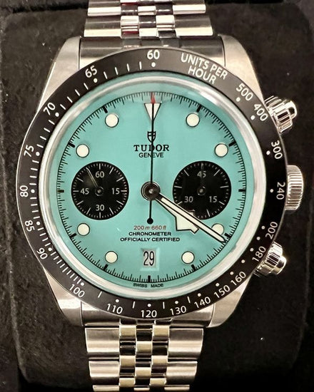 2026 Tudor Black Bay Chrono 41MM "Flamingo" Turquoise Dial Steel Bracelet (79360N)