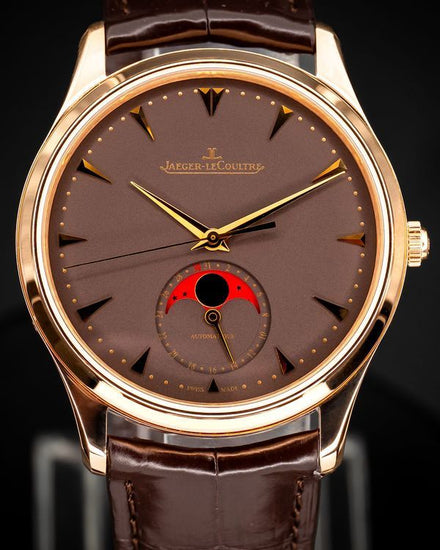 2014 Jaeger-LeCoultre Master Ultra Thin Moon 18k gold L. E. 39MM Brown Dial Leather Strap (Q136256H)
