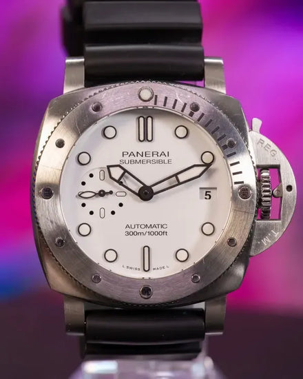 2023 Panerai Submersible 42MM White Dial Rubber Strap (PAM02223)