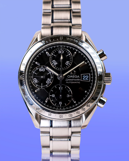 No Reserve - Omega Speedmaster Date 39MM Black Dial Steel Bracelet (3813.50.01)