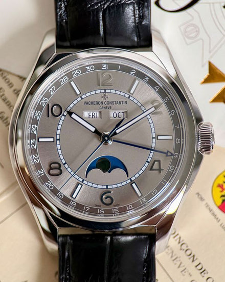 2019 Vacheron Constantin FiftySix Complete Calendar 40MM Silver Dial Leather Strap (4000E/000A-B439)