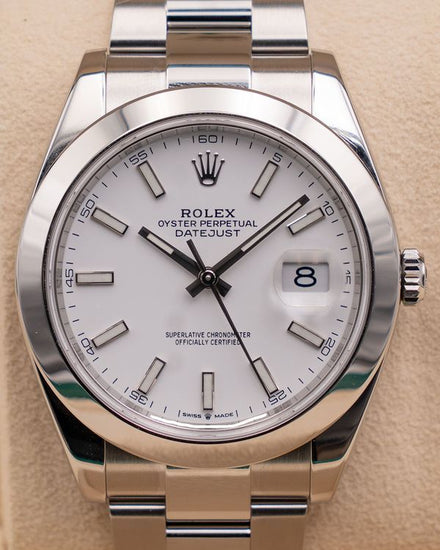 2023 Rolex Datejust 41MM White Dial Oyster Bracelet (126300)