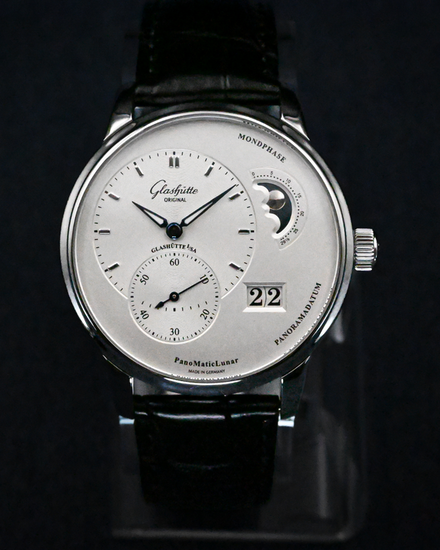 2021 Glashütte Original PanoMaticLunar 40MM Silver Dial Leather Strap (1-90-02-42-32-05)