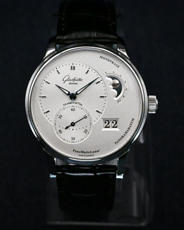 2021 Glashütte Original PanoMaticLunar 40MM Silver Dial Leather Strap (1-90-02-42-32-05)