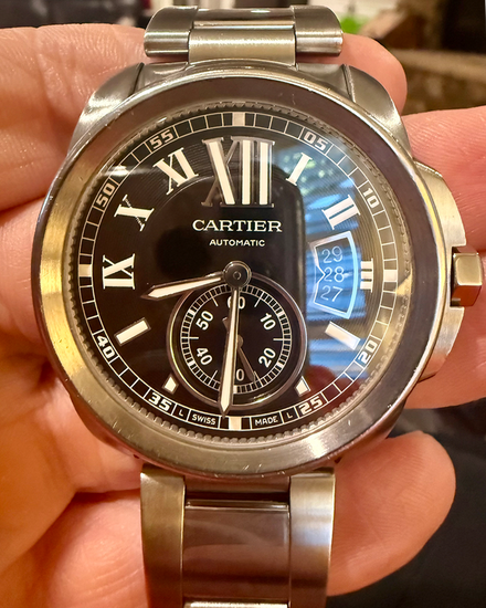 Cartier Calibre de Cartier 42MM Black Dial Steel Bracelet (W7100016)