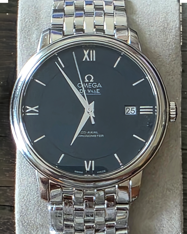 Omega De Ville 40MM Black Dial Steel Bracelet (424.10.40.20.01.001)