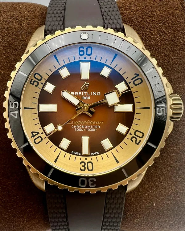 2023 Breitling Superocean 44MM Brown Dial Rubber Strap (N17376)