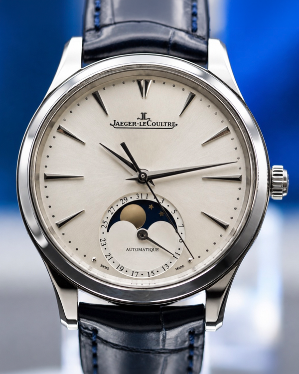 2018 Jaeger-LeCoultre Master Ultra Thin Moon 34MM Silver Dial Leather Strap (Q1258420)
