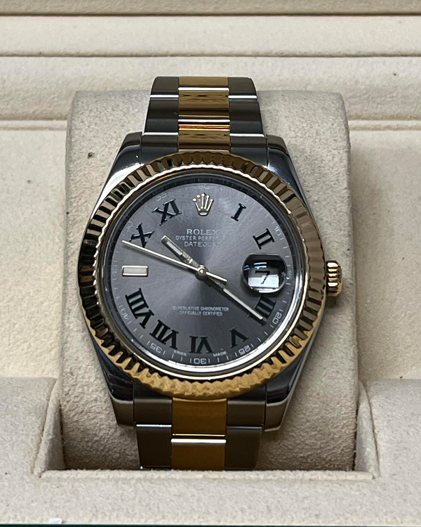 2015 Rolex Datejust II "Wimbledon" 41MM Slate Dial Two-Tone Oyster Bracelet (116333)