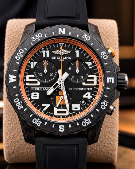 2022 Breitling Endurance Pro 44MM Quartz Black Dial Rubber Strap (X82310)
