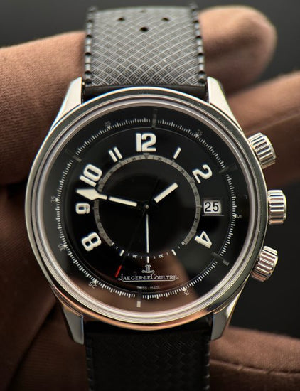 Jaeger-LeCoultre AMVOX 1 Alarm Aston Martin S.E. 42MM Black Dial Aftermarket Leather Strap (Q1908470)