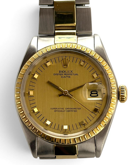 Rolex Oyster Perpetual Date 34MM Champagne Dial Two-Tone Oyster Bracelet (1505)